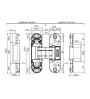 Петля скрытая APECS 110*30-3D-Z (R15) CRM матовый хром (аналог 2.0)