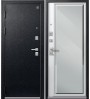 Металлическая дверь Центурион, LUX-1, зеркало, графит муар/кашемир белый