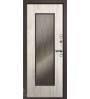 Стальная дверь Веста Термо MAX RAL 8019 шагрень матовая/дуб полярный+стеклопакет 44мм Бронза